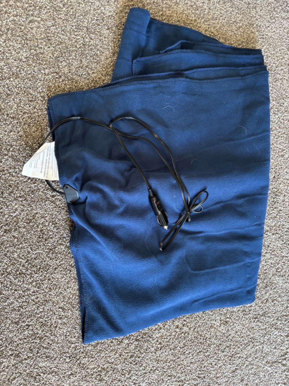 Stalwart 12-Volt Heated Travel Blanket in Navy
